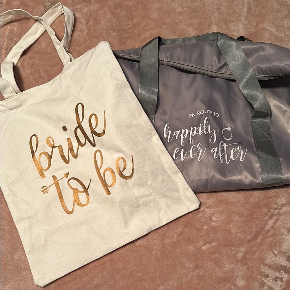 Bride To Be and Happily Ever After Tote Bag Set